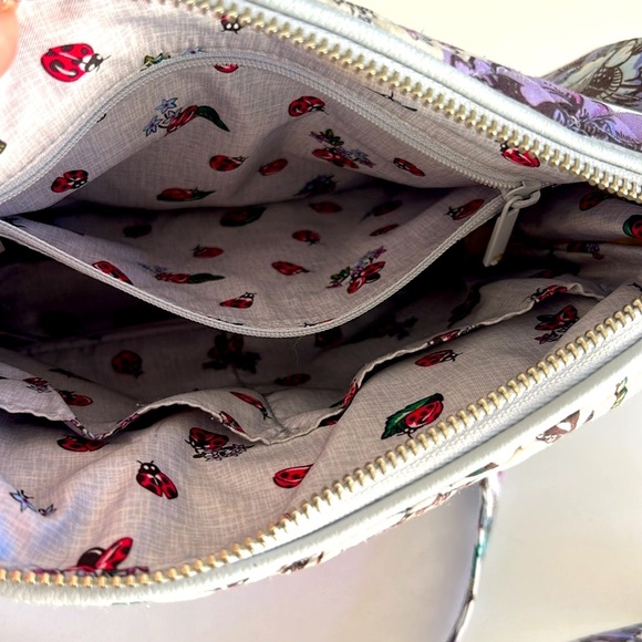 Vera Bradley Lavender Meadow Carson Floral Ladybug Crossbody Shoulder Bag - Picture 11 of 13